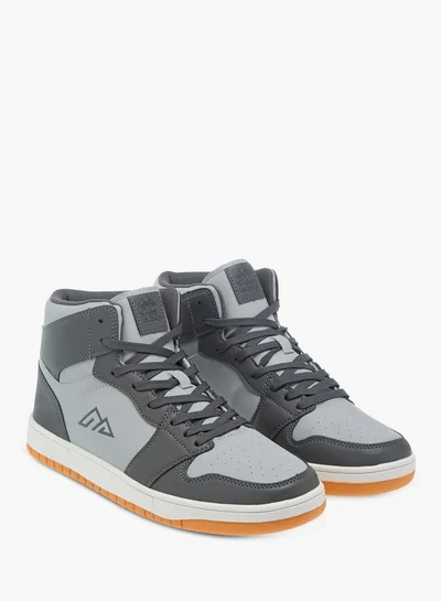 Oaklan by Shoexpress Panelled High Cut Sneakers With Lace-Up Closure