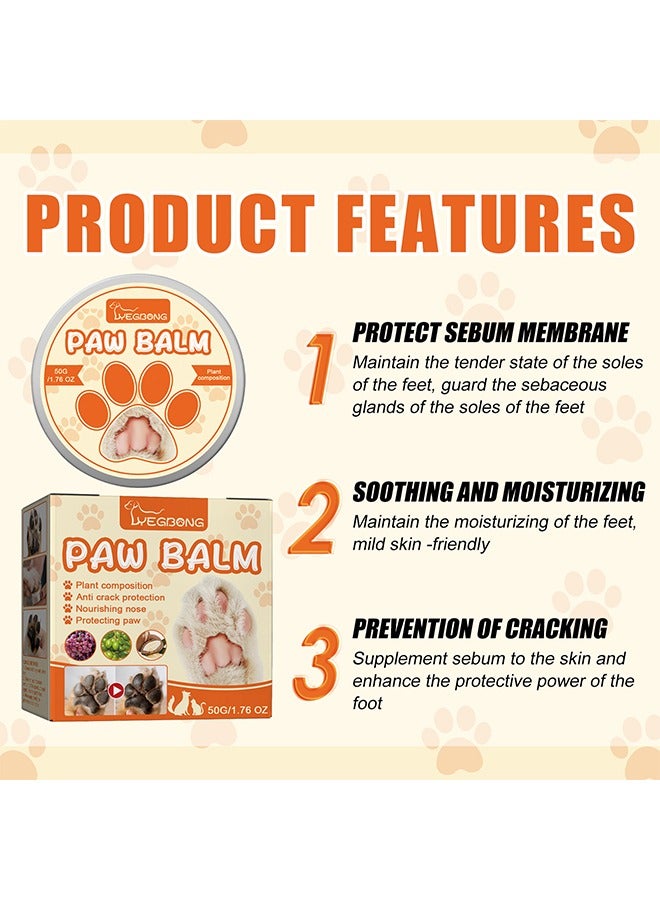 YEGBONG 50g Dog Paw Balm Pet Paw Wax Moisturizer Paw Pad Lotion Protects and Heals Dry Cracked Damaged Paws Foot Pads for Cats Dogs  - Image 4