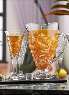 سيتى جلاس طقم لاروز 7 قطع - مكون من دورق 1 لتر + 6 كاسات 250 مل - سيتي جلاس طقم كامل لرمضان والعزومات لتقديم مختلف المشروبات  - Image 2