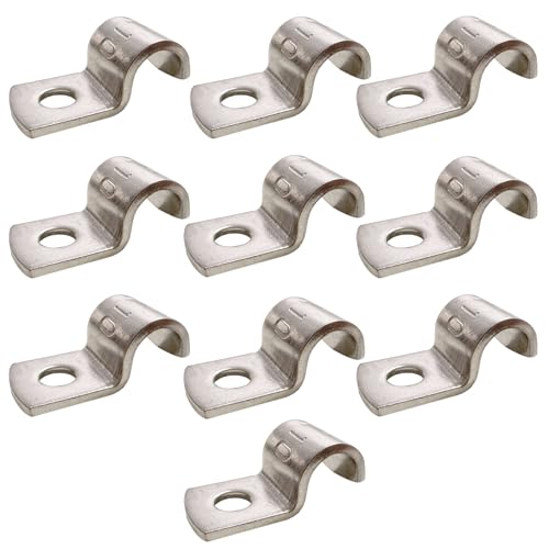 RITUIPIO 2/5 Inch Pipe Strap 304 Stainless Steel Conduit Strap 1 Hole Heavy Duty Strap Clamp for Tube Pipe or Wire Cord Installation(10mm 10pcs) - Image 1