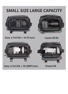 KASTWAVE Versatile Camera Sling Bag, Waterproof DSLR/SLR/Mirrorless Camera Case Anti-shock Photography Crossbody Camera Bag, Removable Modular Inserts, Compatible with Canon/Nikon/Fuji, Black  - Image 4