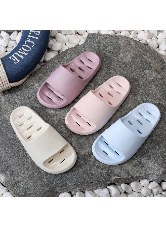 Xggc Couple's Bathroom Slippers For Men, Summer Home Indoor Eva Non-slip Quick-drying Sandals With Drainage, Light Blue, Size 44-45 - Image 2