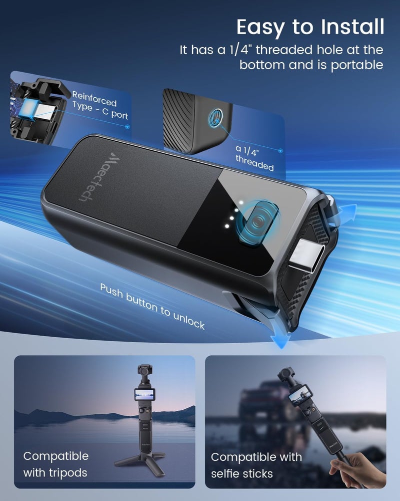 Cost effective global grade quality Fast Charging Battery Handle for Osmo Pocket 3 Accessories for Pocket 3 Battery Grips with Original Factory Battery Cells Various fittings - Image 4