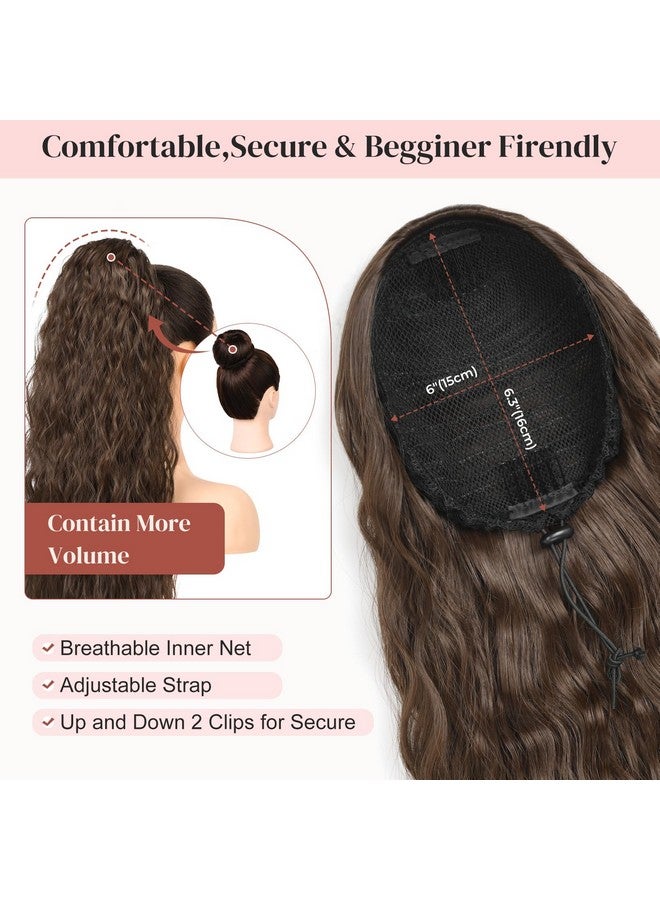 LONAI Onai Ponytail Extension 34" Long Wavy Drawstring Ponytail Extensions Dp001 Softer Lighter 80% Japanese Import Synthetic Clip In Hair Extensions Natural Looking Hairpiece For Womenblack Brown - Image 4
