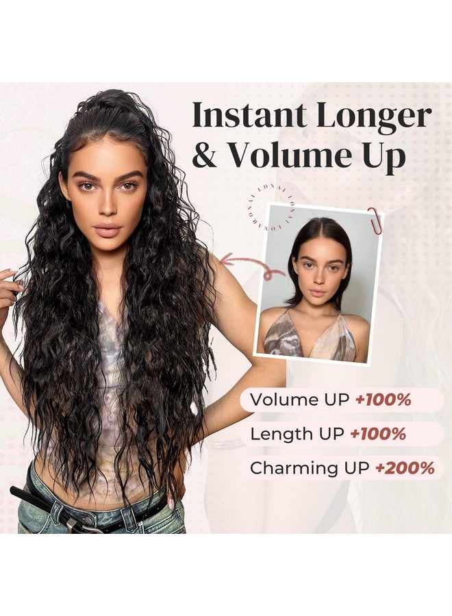 LONAI Onai Ponytail Extension 34" Long Wavy Drawstring Ponytail Extensions Dp001 Softer Lighter 80% Japanese Import Synthetic Clip In Hair Extensions Natural Looking Hairpiece For Womenblack Brown - Image 5