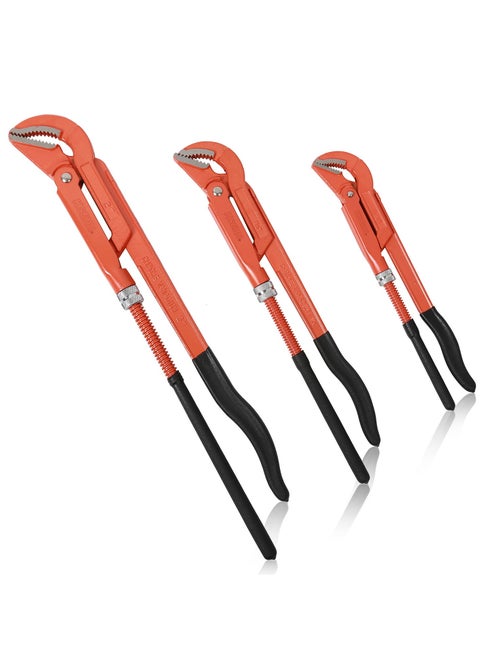 45° Bent Nose Pipe Wrench, Pipe Wrench for Tight Spaces, Angled Pipe Wrench for Angled Connections, Perfect for Mechanic & DIY Use.