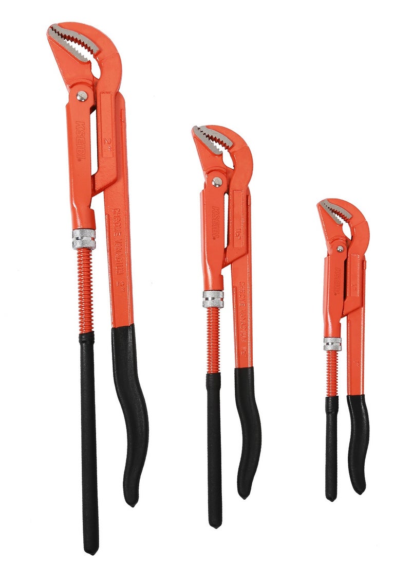 45° Bent Nose Pipe Wrench, Pipe Wrench for Tight Spaces, Angled Pipe Wrench for Angled Connections, Perfect for Mechanic & DIY Use.