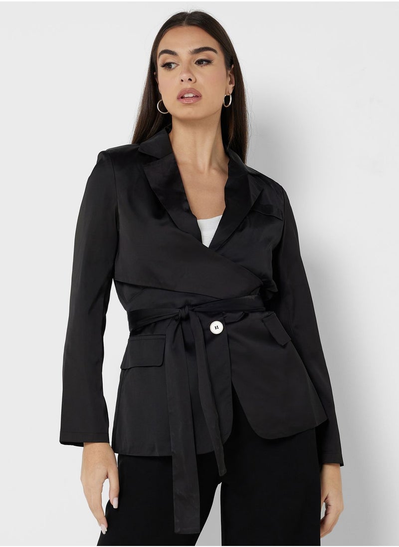 ELLA Blazer With Tie Detail  - Image 1