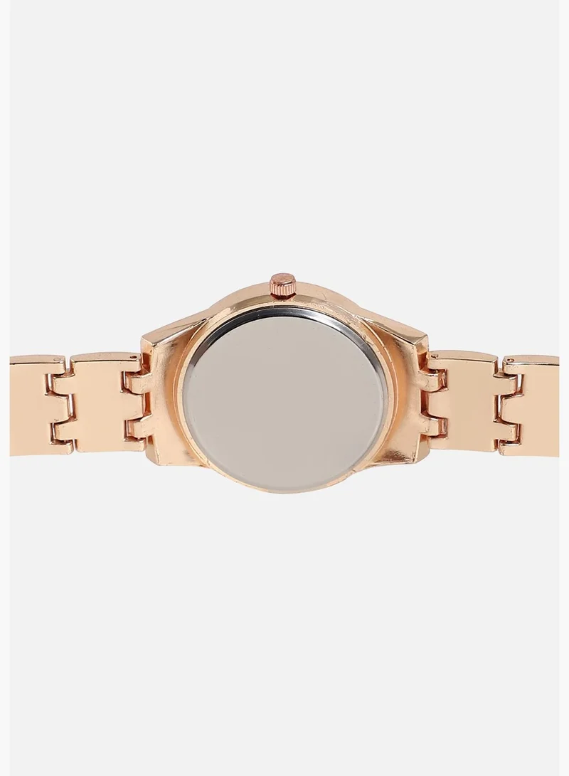 Haute Sauce Stainless Steel Strap Casual Round Analog Watch For Women