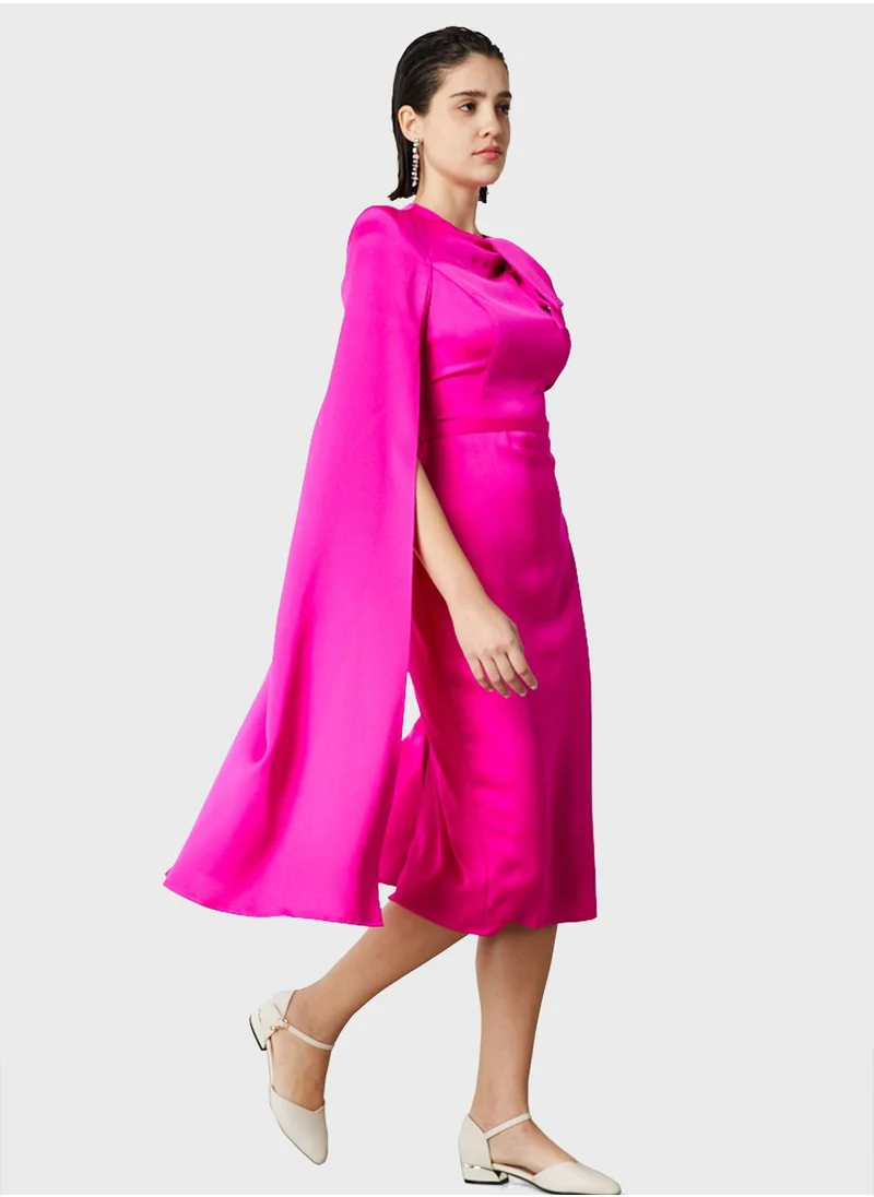 Femi9 Tie Neck Split Sleeve Dress