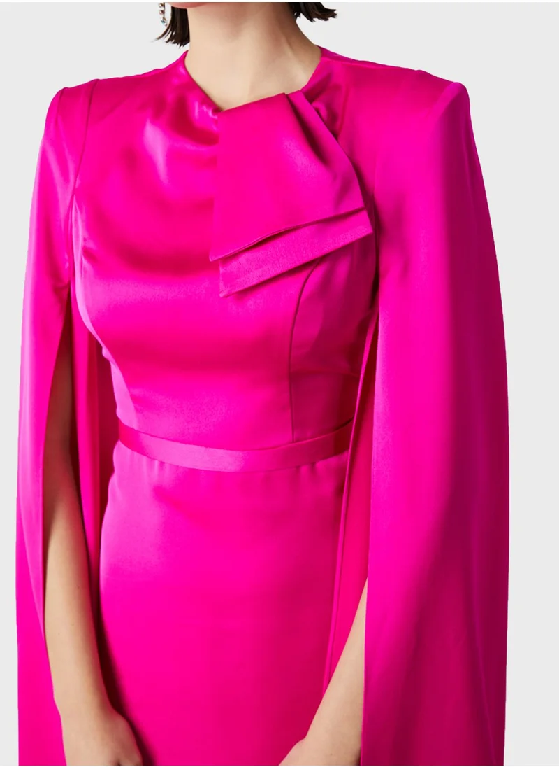 Femi9 Tie Neck Split Sleeve Dress