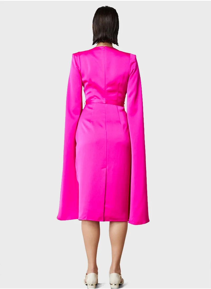Femi9 Tie Neck Split Sleeve Dress