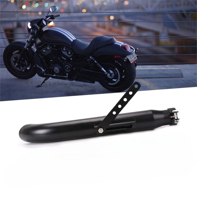 Tesmirror Baking Paint Motorcycles Slash Cut Exhaust Muffler Pipe for 138 112 158 and 134 Chopper Cafe Racer Loud blackone piece