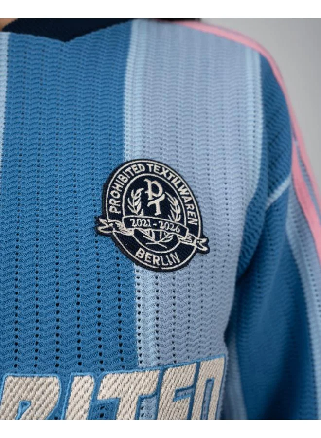 Prohibited Light Blue Striped Team Knit Trikot  | Best Price UAE