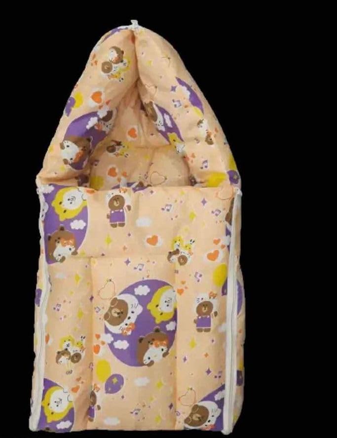 Bezzilish Home Bezzilish Home 0_6 Month New Born Baby Unisex Cotton Carry Bag 3 in 1 Baby Bed Carry nest for Infant teady Girafe Special for New Born Baby 0 to 6 Month Multicolor_05 