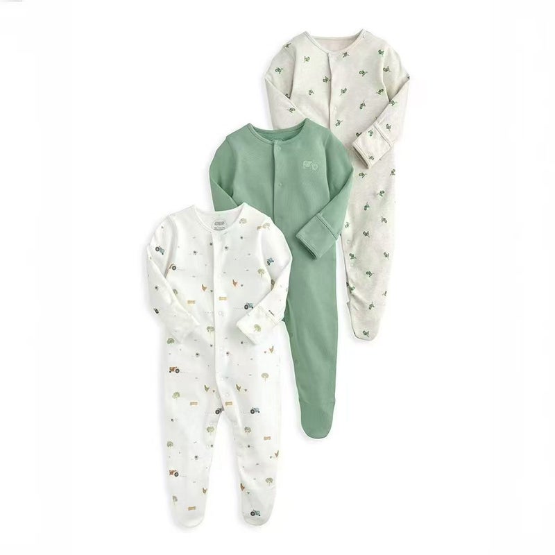 WOWTHIN Foreign Trade Children's Clothing, Spring and Autumn Style Baby Jumpsuit, Long-Sleeved Footed Romper, Pajamas, Newborn Baby Gift Box, Exclusively for Cross-Border Sales - Image 1