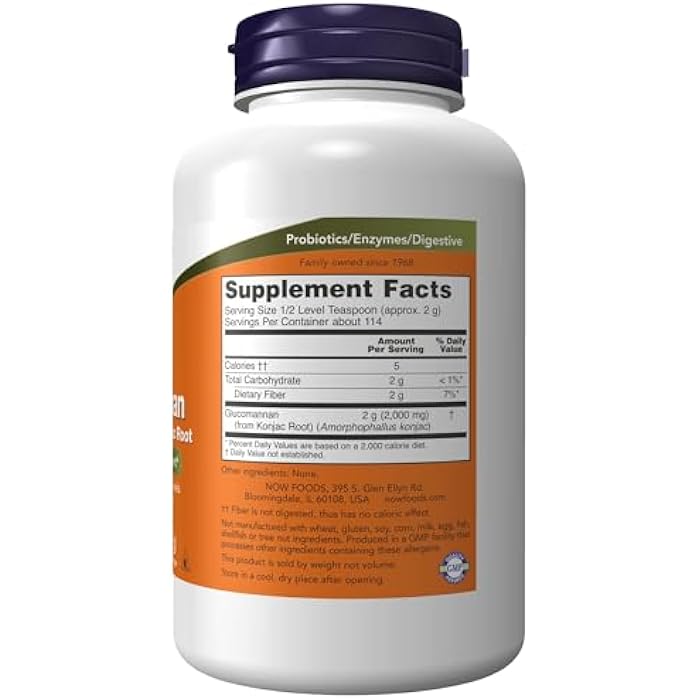 now Supplements, Glucomannan (Amorphophallus konjac) Pure Powder, Supports Regularity*, Healthy Weight Management*, 8 Ounce (Pack of 1) - Image 2