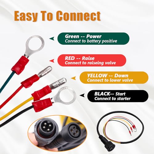 mankk 4 Wire Dump Trailer Remote Control Switch 12V DC Up Down Control Switch Double Acting Hydraulic Pump Power Unit for Truck Lift Gate Cranes Wrecker M-G018-4W - Image 3