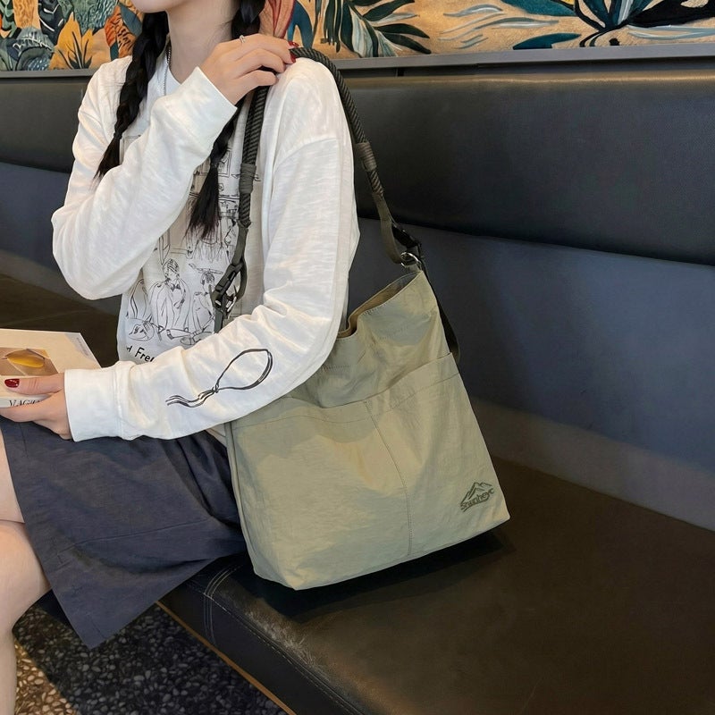 Women's Casual Nylon Drawstring Shoulder Bag Tote - Image 2
