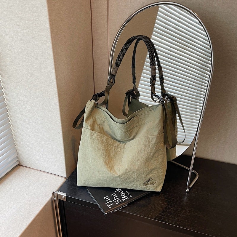 Women's Casual Nylon Drawstring Shoulder Bag Tote - Image 4