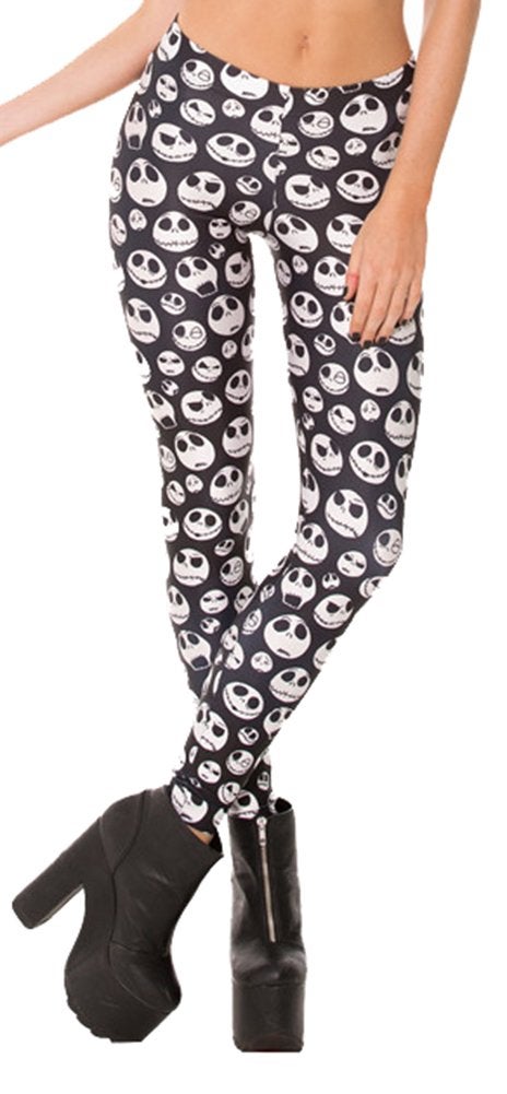 QZUnique Leggings for Women, Halloween Full-Length Printed Legging Footless Elastic Yoga Pants, Regular and Plus Size - Image 3