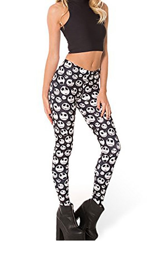 QZUnique Leggings for Women, Halloween Full-Length Printed Legging Footless Elastic Yoga Pants, Regular and Plus Size - Image 4