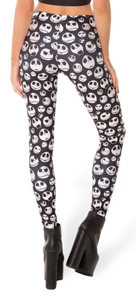 QZUnique Leggings for Women, Halloween Full-Length Printed Legging Footless Elastic Yoga Pants, Regular and Plus Size - Image 2