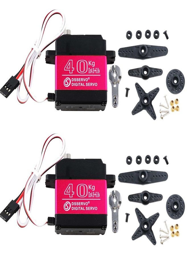 Stemedu 40KG Digital Servo High Speed Servo Motor 45 kg/cm.at (6.8V), Full Metal Gear Servo DS3240 for 1/8 1/10 1/12 Scale RC Boats and Cars (Control Angle 270°, Pack of 2) - Image 1
