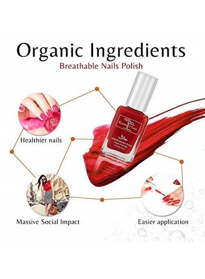 karma organic طلاء أظافر حلال معتمد - قابل للتنفس حقًا خالي من القسوة ونباتي - طلاء أظافر قابل للاختراق للأكسجين وصديق للوضوء (رابيا) - Image 4