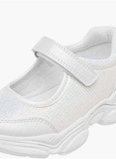 Flora Bella By Shoexpress Girls Textured Mary Jane Shoes with Hook and Loop Closure  - Image 4