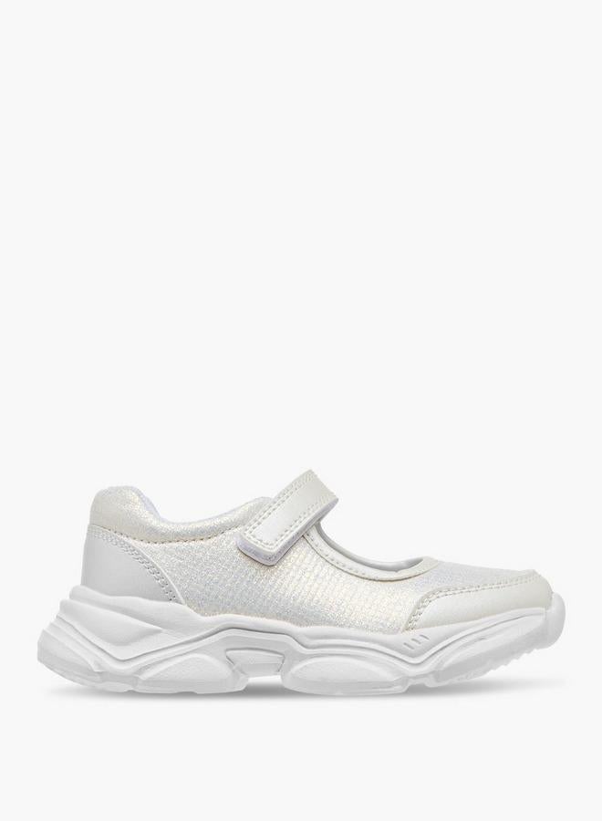 Flora Bella By Shoexpress Girls Textured Mary Jane Shoes with Hook and Loop Closure - Image 1