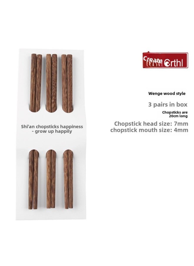 Generic Two Or Three Sections Of 4-9 Years Old Baby Kindergarten Available Lightweight Household Wooden Chopsticks Boys And Girls Short Fast Children's Chopsticks-Color:Children's Chopsticks 20cm Chicken Wing Wood 3 Pairs  - Image 1