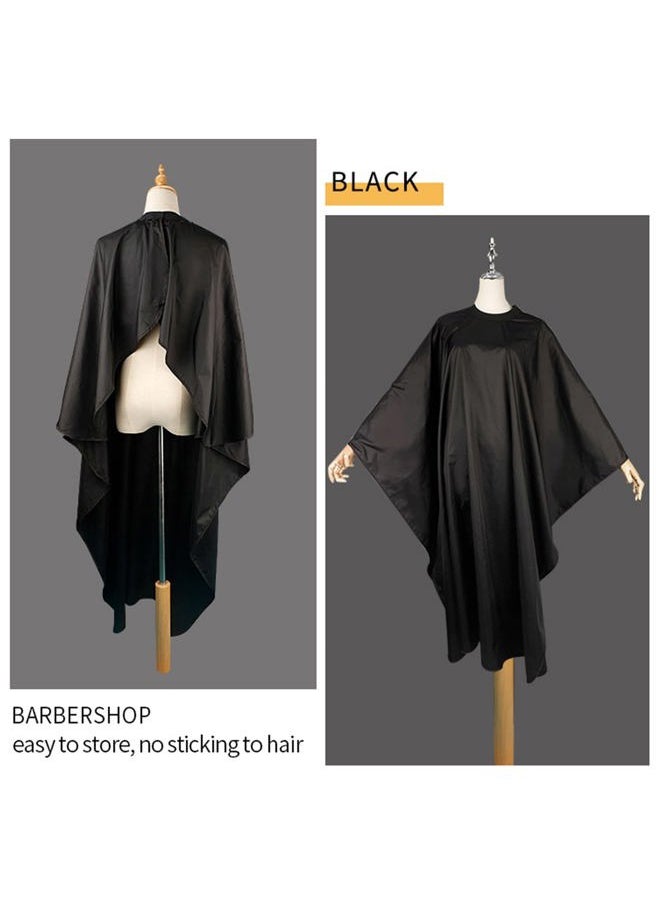 BARBERPLAN - Professional Waterproof Barber Cape with Adjustable Snap Closure, Professional Salon Hair Cutting Cape for Men Women - 55" x 51"(Black) - Image 1