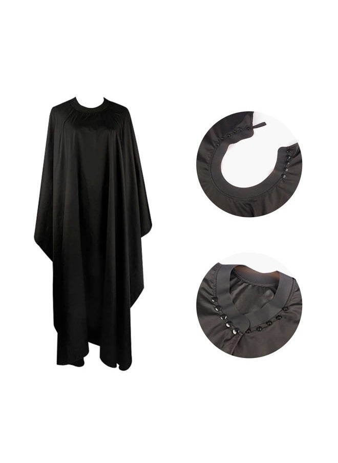 BARBERPLAN - Professional Waterproof Barber Cape with Adjustable Snap Closure, Professional Salon Hair Cutting Cape for Men Women - 55" x 51"(Black) - Image 1