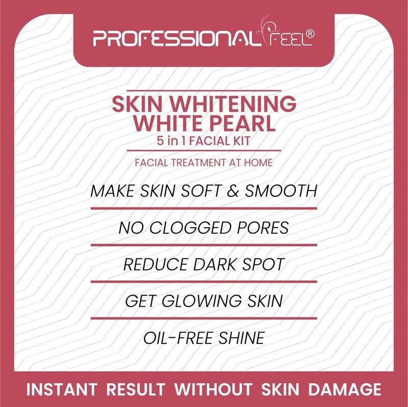Professional Feel Pearl Whitening  Tightening Facial Kit With 5 in 1 Face Massager For Facial 150 G - Image 2