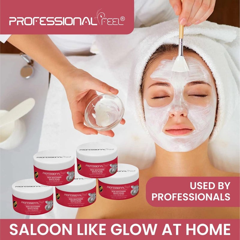 Professional Feel Pearl Whitening  Tightening Facial Kit With 5 in 1 Face Massager For Facial 150 G - Image 3