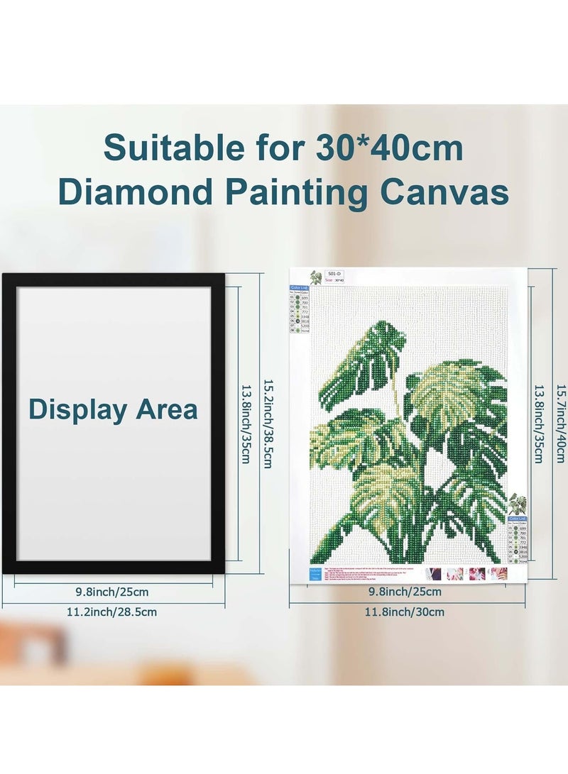Excefore 4 PCS Diamond Painting Frames, 25 x 35 cm Self-Adhesive Picture Frame, Self Adhesive Magnetic Frames for Wall Window Door Black, Home Office Decor - Image 2