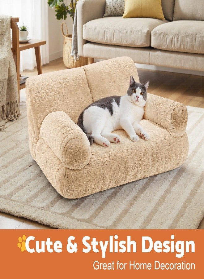 Gimars Upgrade Large Cat Bed for Indoor Cats -Added 10% More Stuff Sponge, Orthopedic Pet Couch Beds with Bolstered Edges, Fluffy Washable & Removable Cover, Anti Slip Base - Image 2