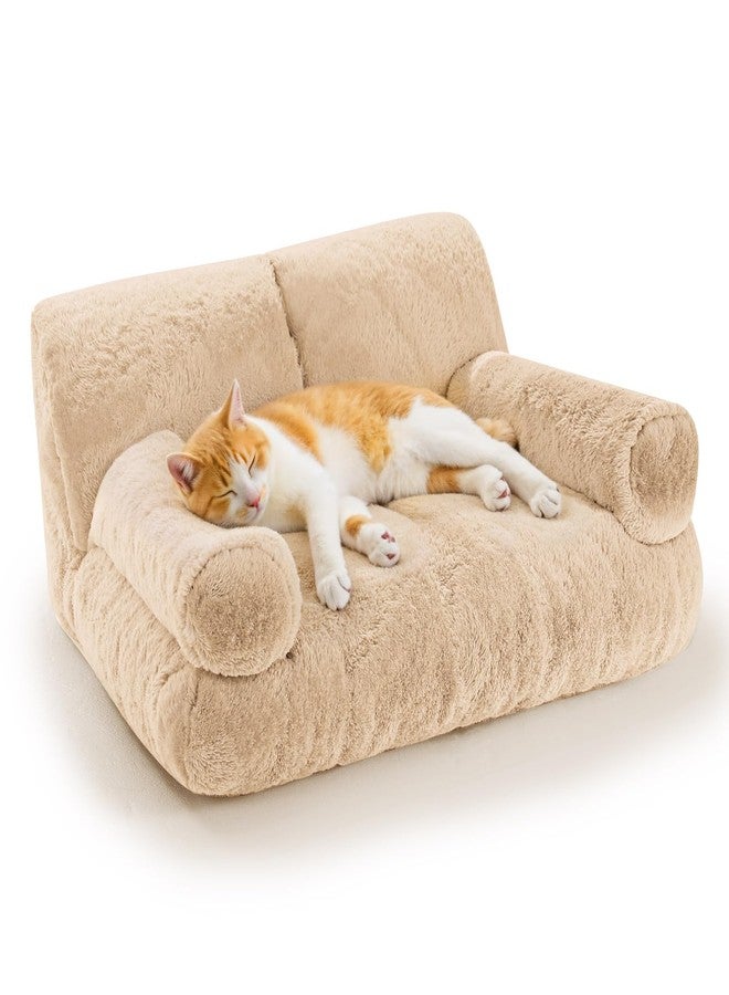 Gimars Upgrade Large Cat Bed for Indoor Cats -Added 10% More Stuff Sponge, Orthopedic Pet Couch Beds with Bolstered Edges, Fluffy Washable & Removable Cover, Anti Slip Base - Image 1