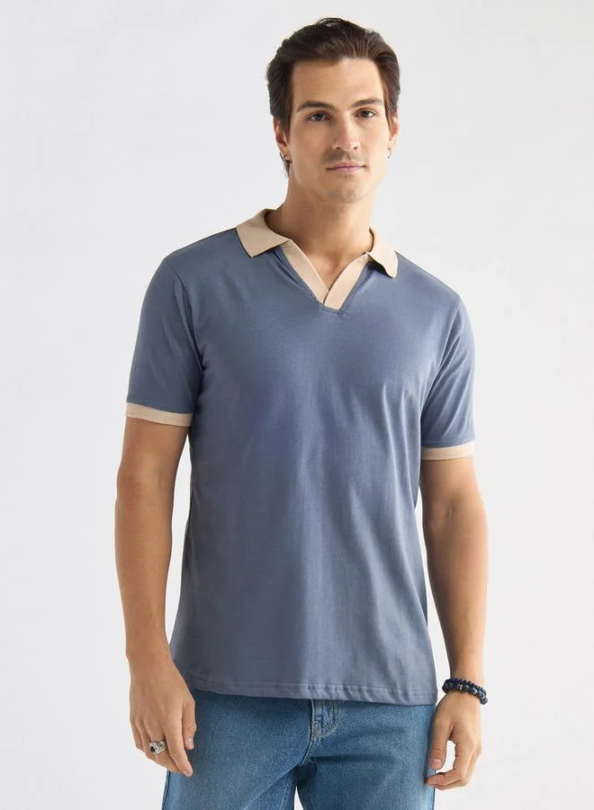 Splash FAV Colourblock Polo T-shirt with Short Sleeves