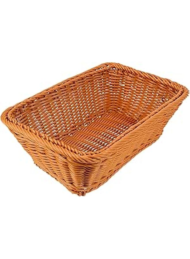 Plastic Woven Bread Basket Fruit Storage Organizer 30Cm Kitchen Dining Serving - Image 1