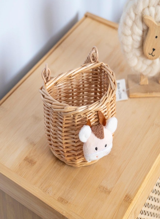 SHCMSADO Wicker Hanging Wall Basket, Woven Hanging Basket, Door Baskets for Flowers Front Door, Wall Organizer for Entryway, Kitchen, Living Room, Garden, Farmhouse Decor - Image 5