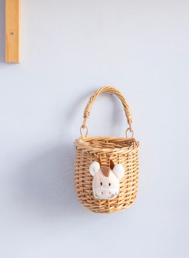 SHCMSADO Wicker Hanging Wall Basket, Woven Hanging Basket, Door Baskets for Flowers Front Door, Wall Organizer for Entryway, Kitchen, Living Room, Garden, Farmhouse Decor - Image 3