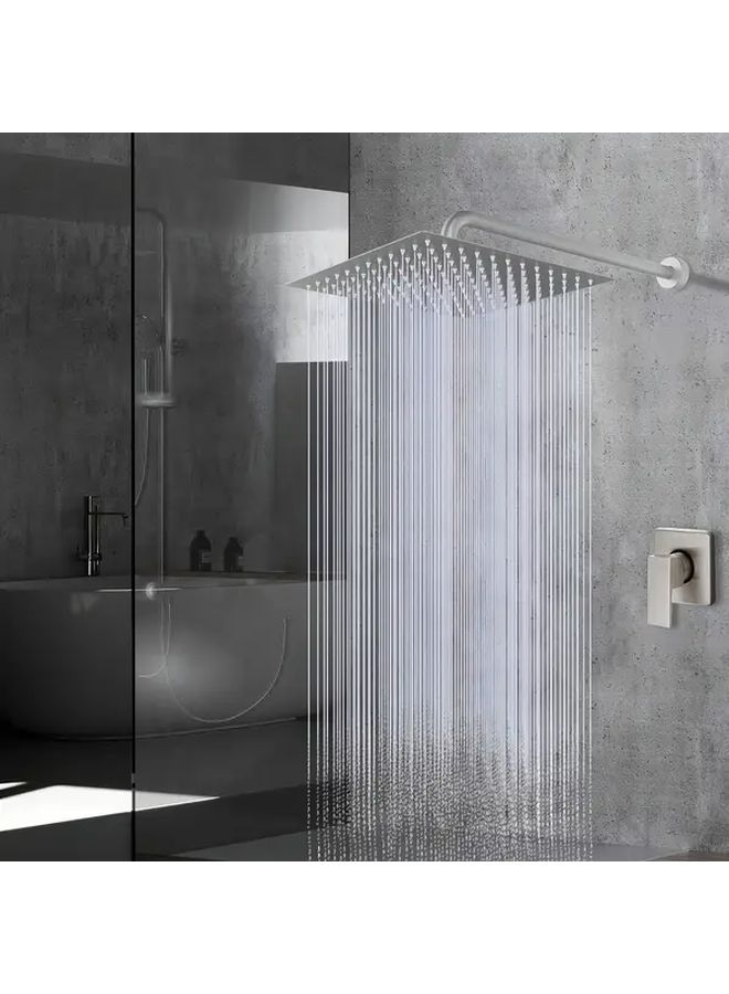 8 Inch Chromium Heavy Duty Stainless Steel Rainfall Shower Head With Extended Arm - Image 5