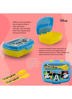 Disney Stor Funny Sandwich Box Withcutlery Mickey Mouse Fun-Tastic  - Image 4