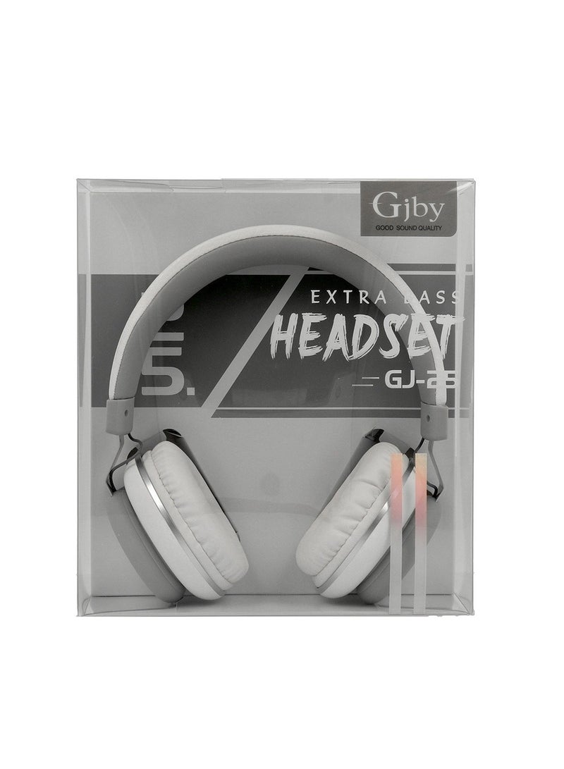 ججبي سماعات اكسترا باس GJ-25 / جاك 3.5 ملم - ابيض