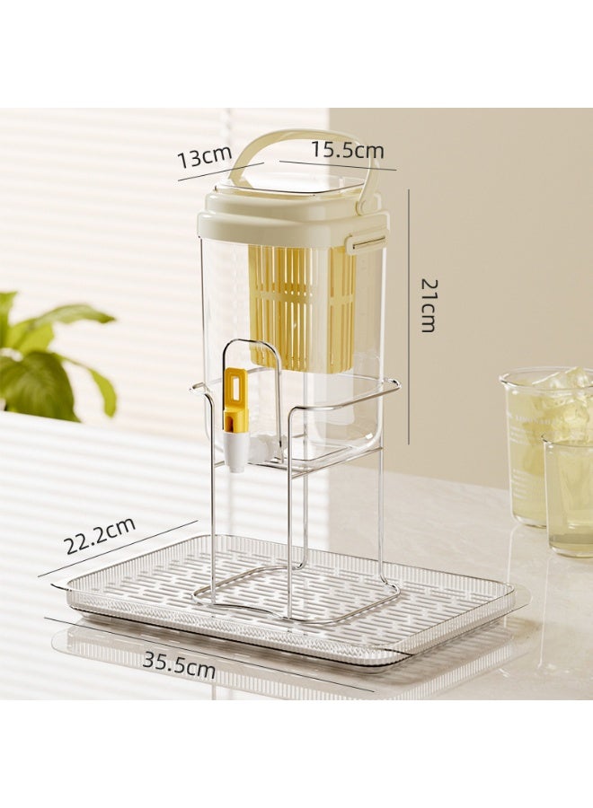 هومستر براد مشروبات 2 لتر بفلتر وصنبور - إبريق تسريب غير قابل للانزلاق مع حامل وصينية، للمشروبات الباردة والشاي المثلج والليموناضة - Image 2