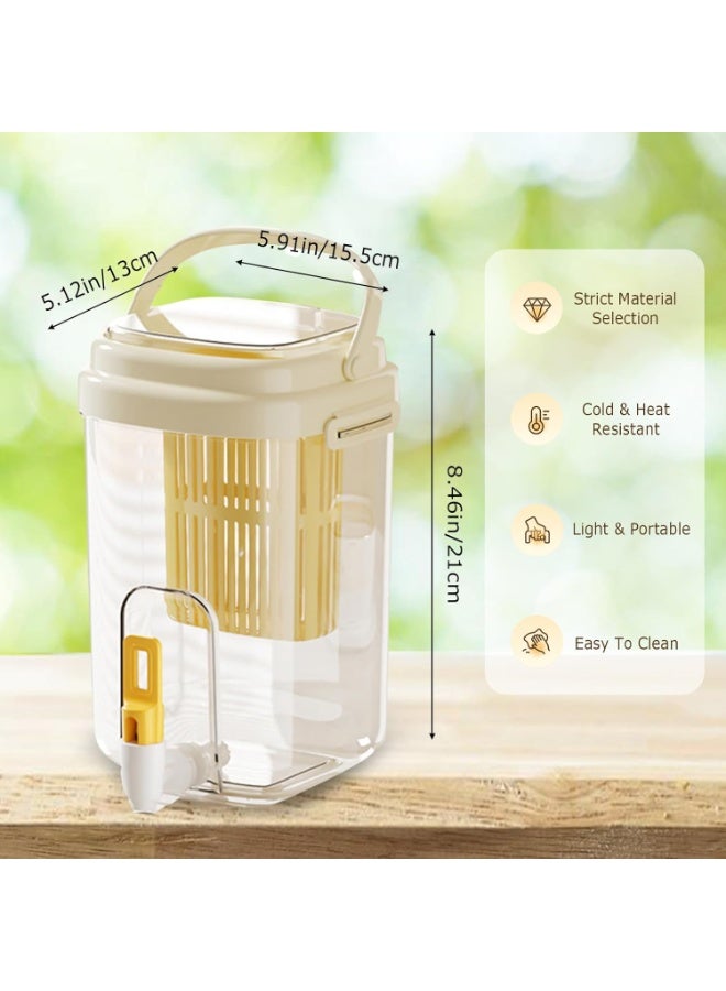 هومستر براد مشروبات 2 لتر بفلتر وصنبور - إبريق تسريب غير قابل للانزلاق مع حامل وصينية، للمشروبات الباردة والشاي المثلج والليموناضة - Image 5