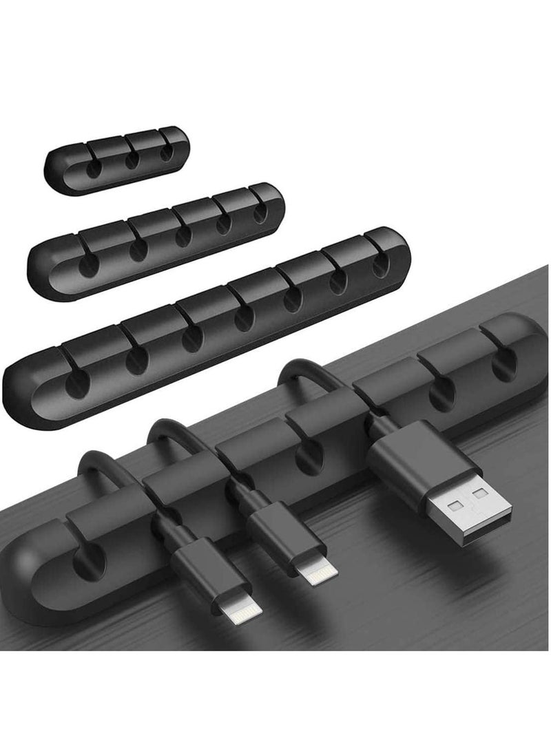 KASTWAVE 3 Pack Cable Management Cord Organiser Clips Silicone Self Adhesive for USB Charging Cable Power Cord Mouse Cable Wire PC Office Home - Image 1
