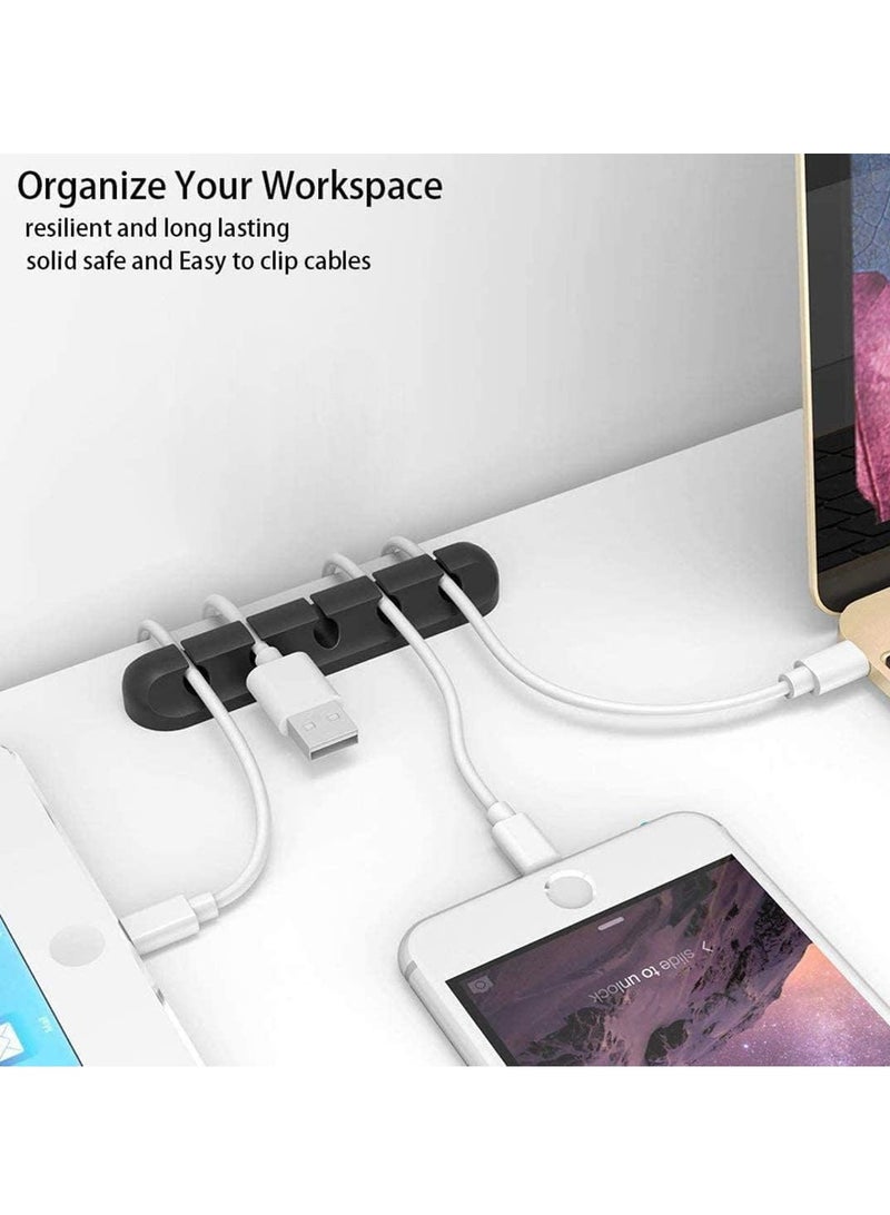 KASTWAVE 3 Pack Cable Management Cord Organiser Clips Silicone Self Adhesive for USB Charging Cable Power Cord Mouse Cable Wire PC Office Home - Image 3
